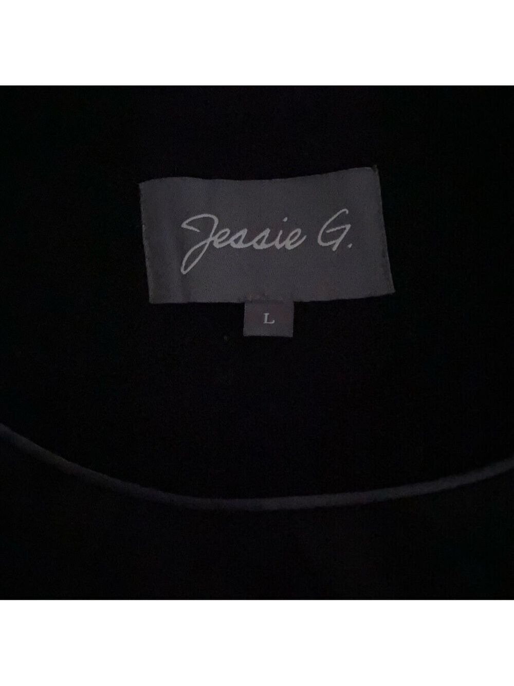 Jessie G Black Wool Coat with Faux Leather Belt & Trim/Women’s Size L - Picture 5 of 13